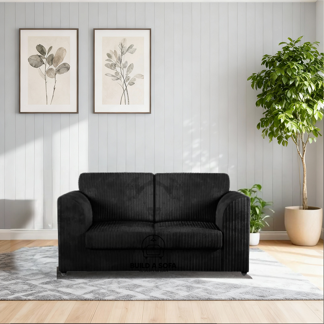 Jumbo Cord Full Back Sofa Set