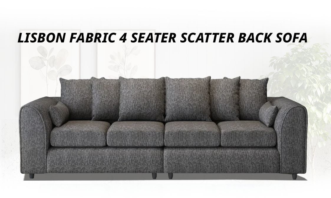Lisbon Fabric 4 Seater Scatter Back Sofa extra image 1