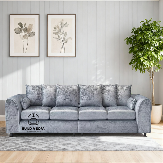 Crushed Velvet 4 Seater Scatter Back Sofa