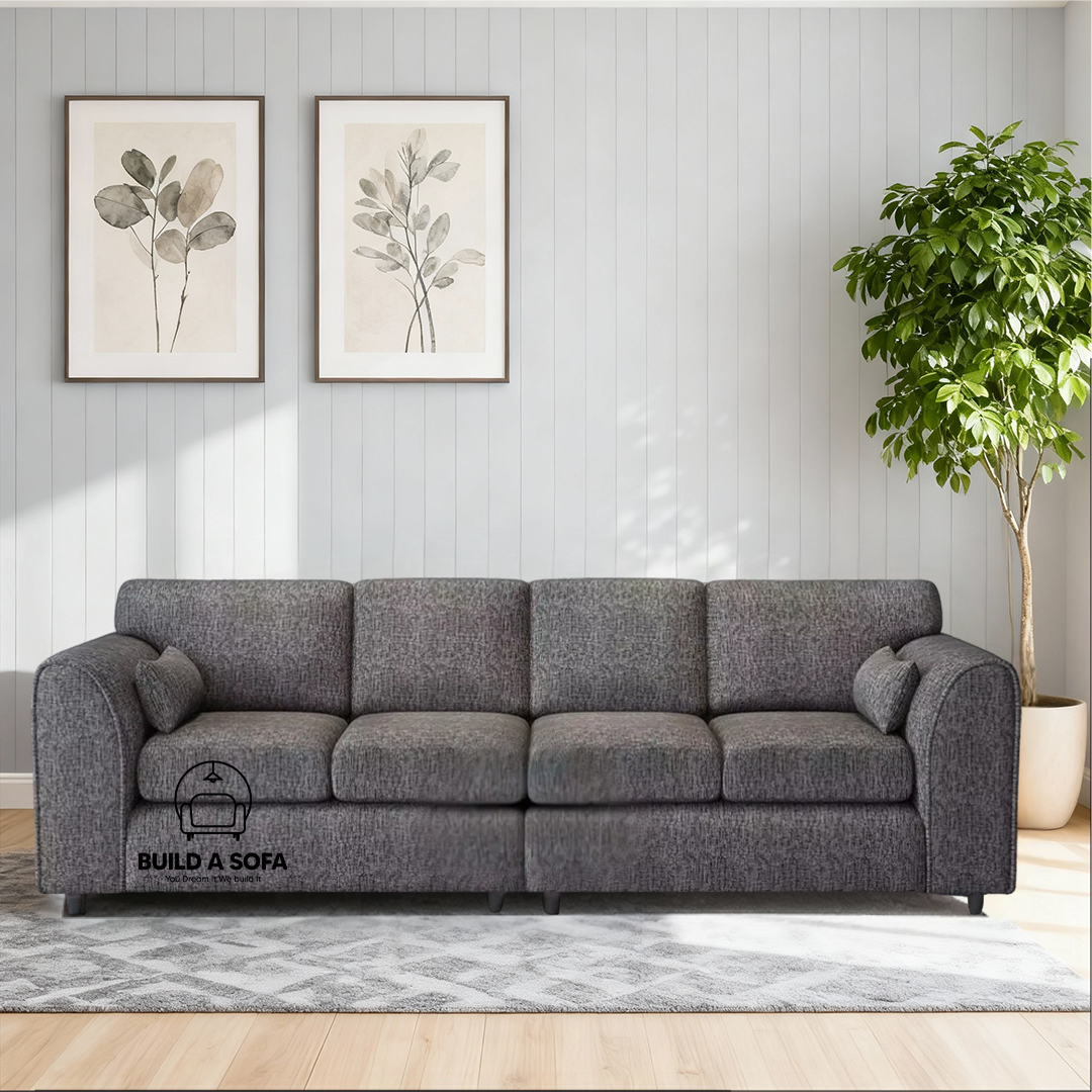 Lisbon Fabric 4 Seater Full Back Sofa