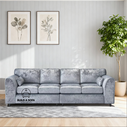 Crushed Velvet 4 Seater Full Back Sofa