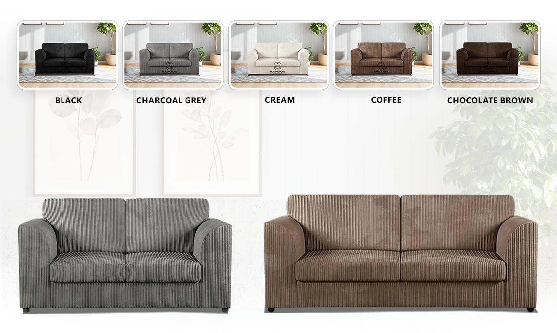 Jumbo Cord Full Back Sofa Set extra image 1