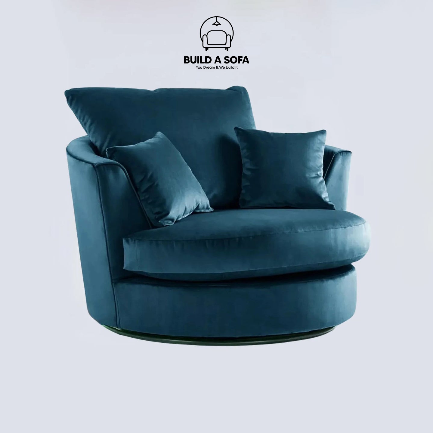 Plush Fabric Swivel Chair