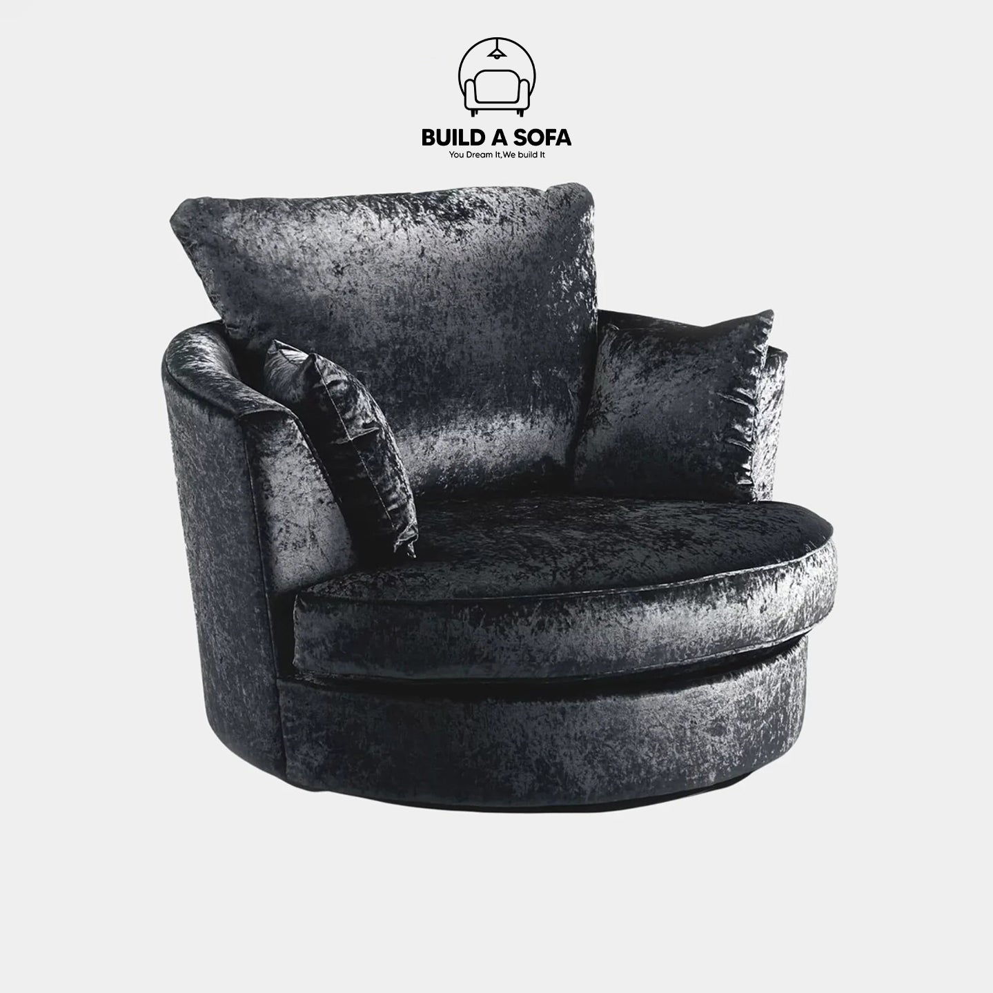 Crushed Velvet Swivel Chair