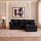 Crushed Velvet Full Back L Shape Sofa