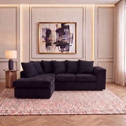 Jumbo Cord Fabric L Shape Scatter Back Sofa