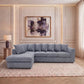 XL Jumbo Cord Fabric L Shape Scatter Back Sofa