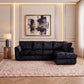 Crushed Velvet Full Back XL L Shape Sofa