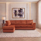 Plush Velvet Full Back XL L Shape Sofa