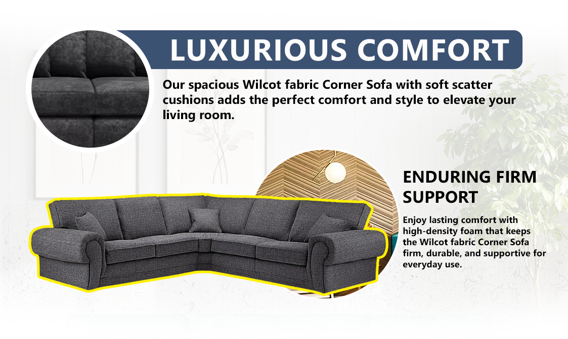Wilcot Fabric Corner Sofa extra image 2