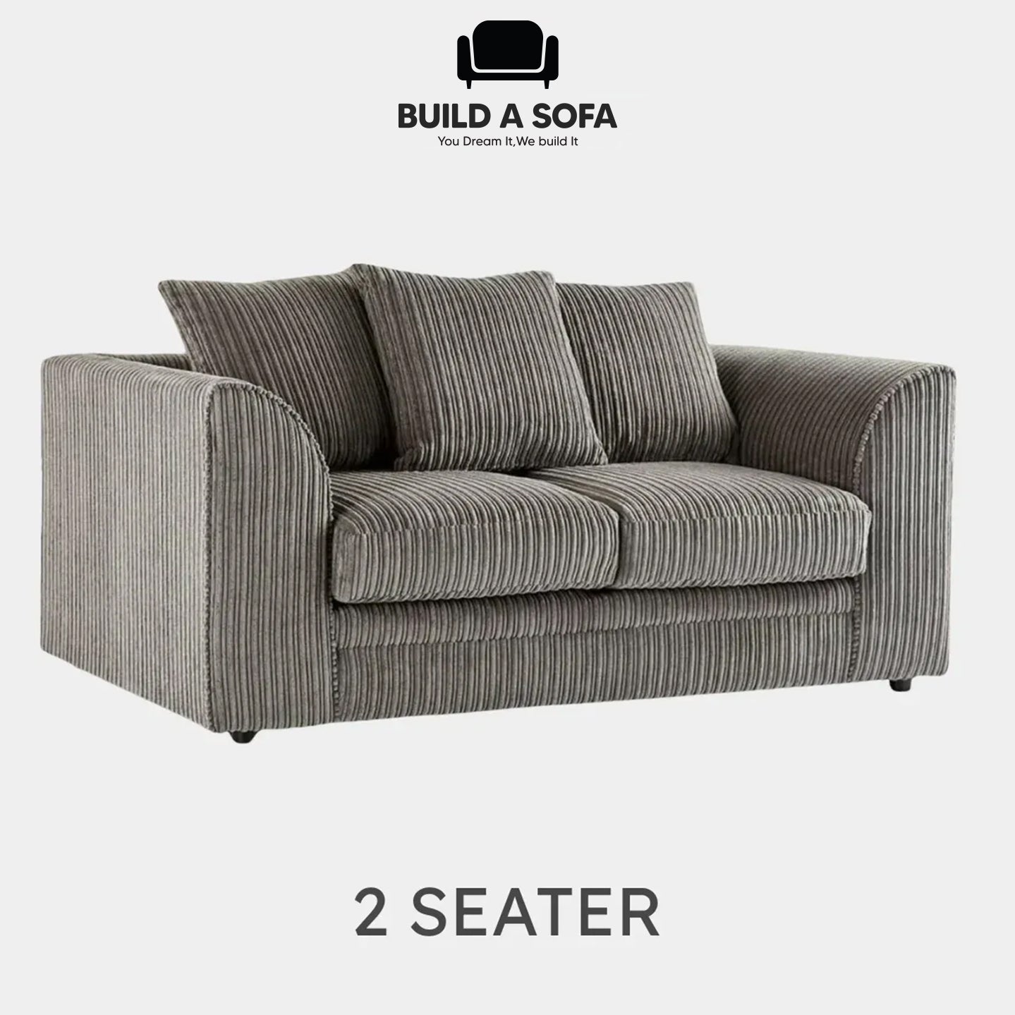 Luxury Jumbo Cord Fabric Scatter Back Sofa Set