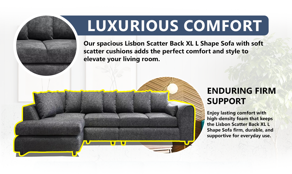 Lisbon Scatter Back XL L Shape Sofa extra image 2