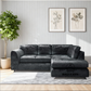 Crushed Velvet Full Back L Shape Sofa