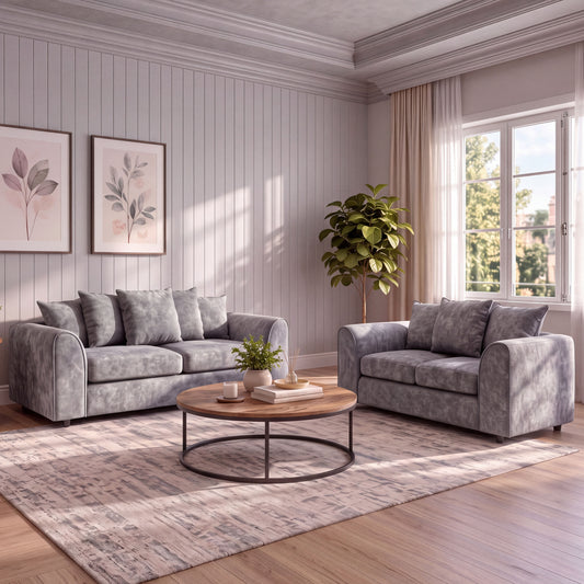 Alaska Fabric Scatter Back Sofa Set
