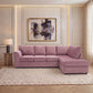 Plush Velvet Full Back XL L Shape Sofa