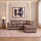 Crushed Velvet Scatter Back L Shape Sofa