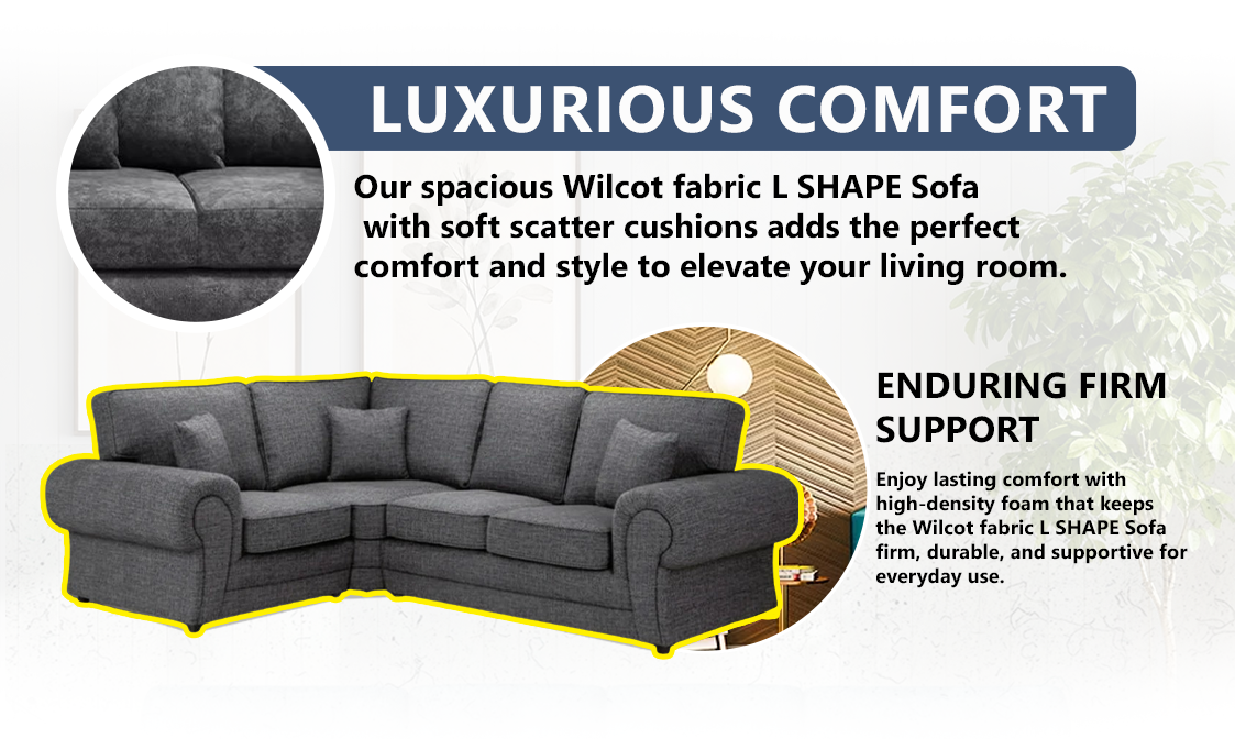 Wilcot Fabric L Shape Sofa extra image 2