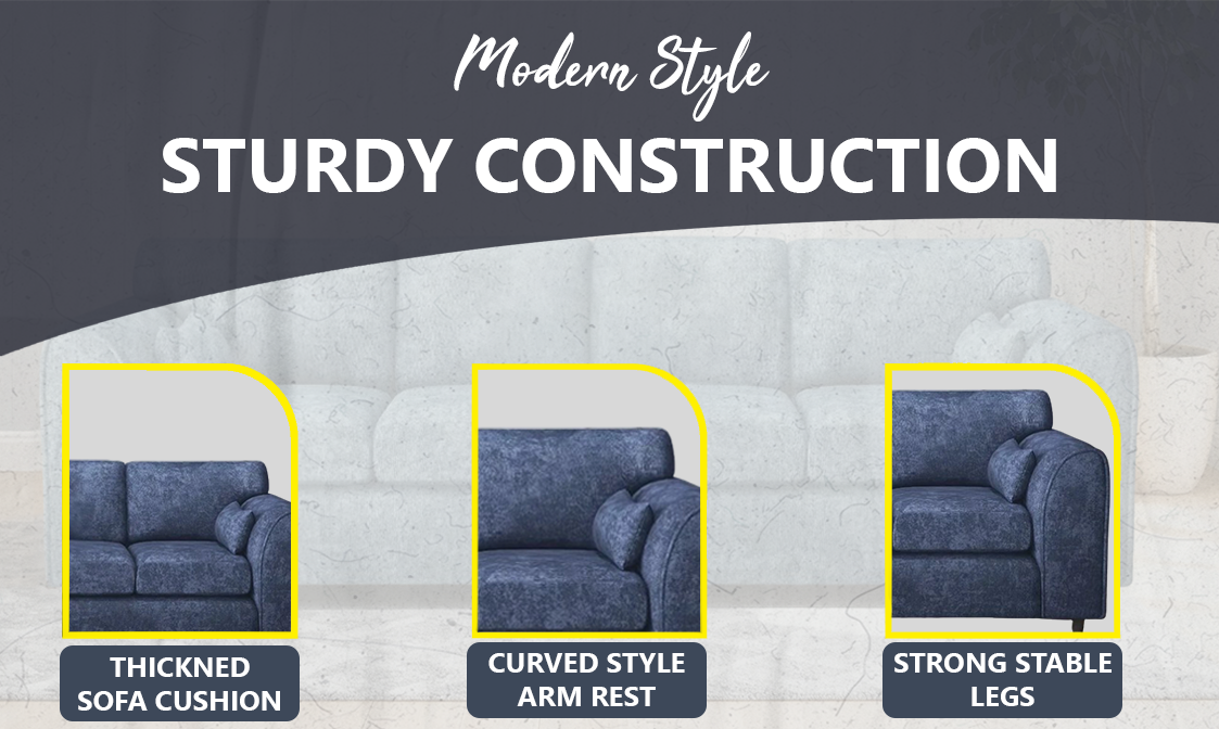 Alaska Fabric 4 Seater Full Back Sofa extra image 3