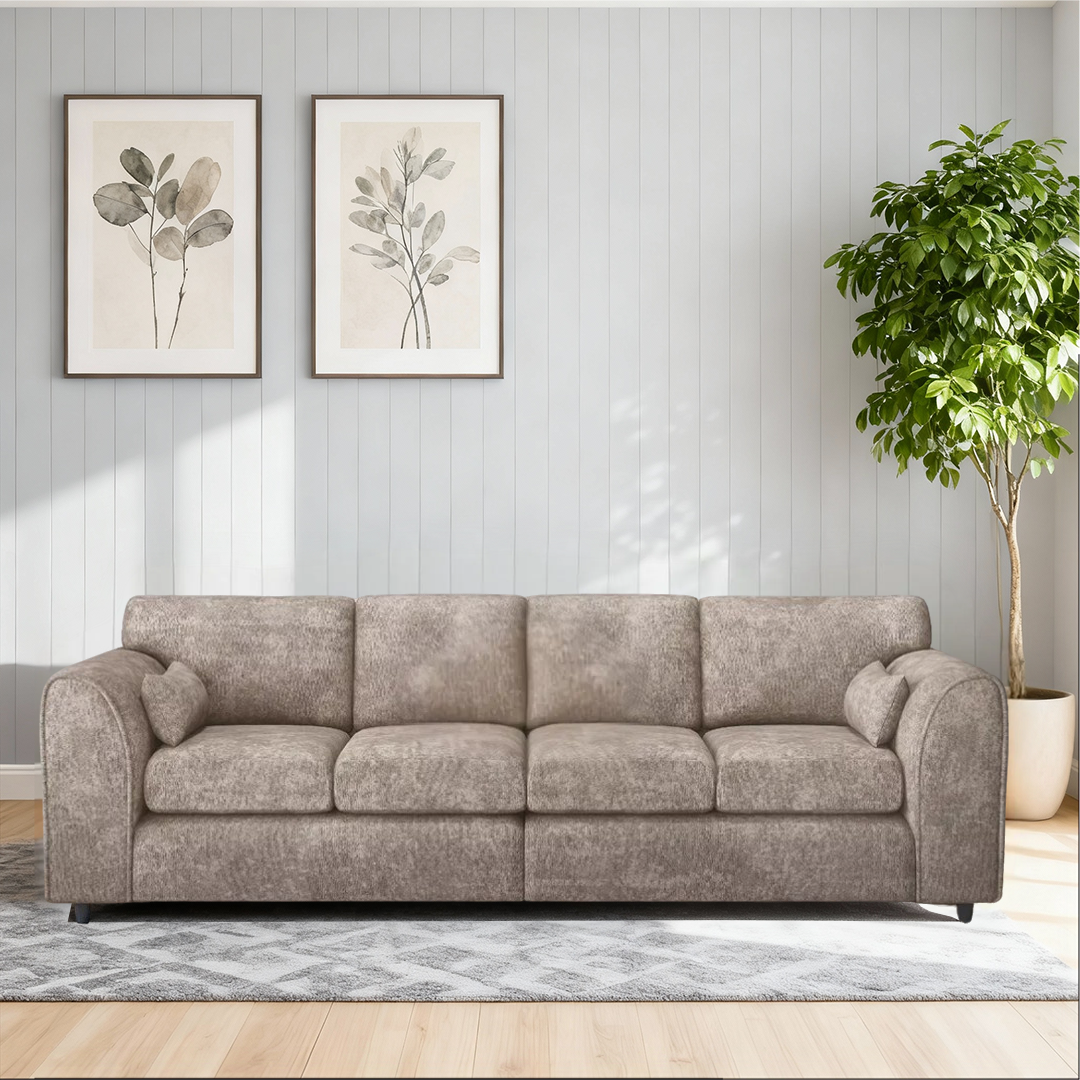 Alaska Fabric 4 Seater Full Back Sofa