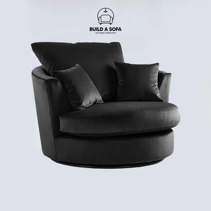 Plush Fabric Swivel Chair