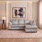 Crushed Velvet Full Back L Shape Sofa