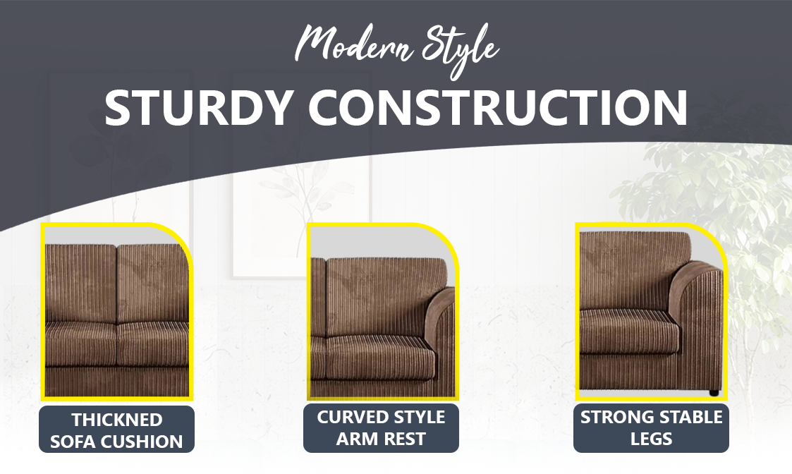 Jumbo Cord Full Back Sofa Set extra image 3