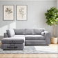 Plush Velvet Full Back L Shape Sofa