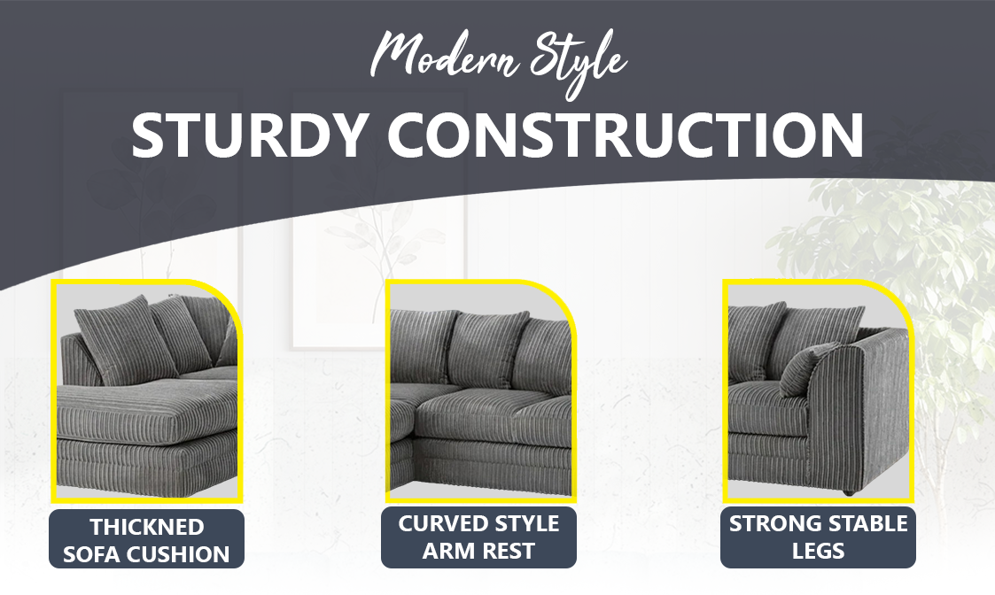 Jumbo Cord Fabric L Shape Scatter Back Sofa extra image 3