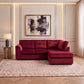 Plush Velvet Full Back L Shape Sofa