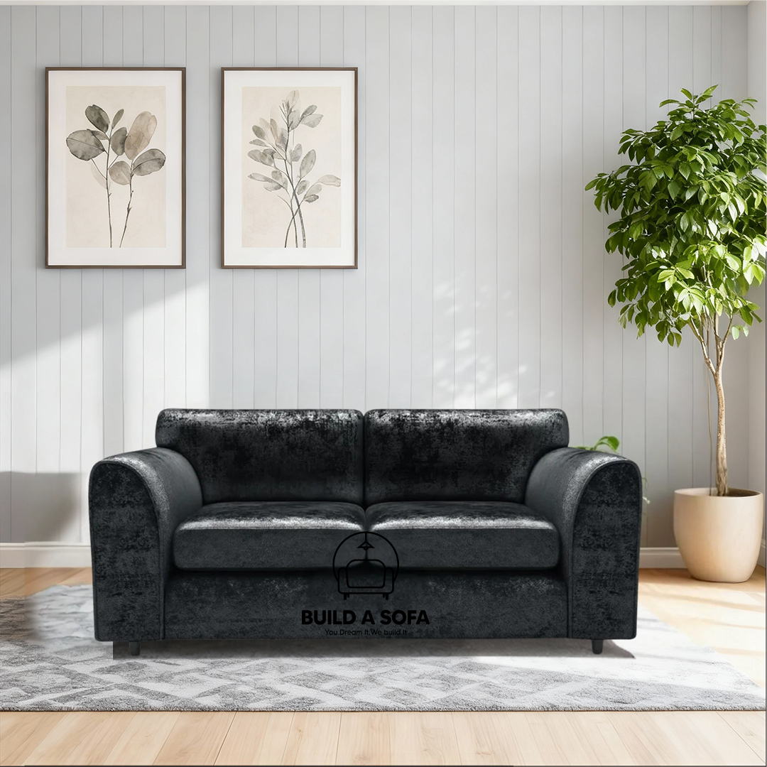 Crushed Velvet Full Back Sofa Set