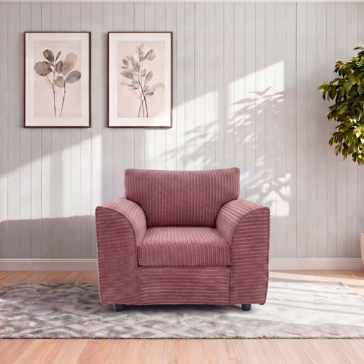 Jumbo Cord Full Back Sofa Set