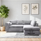 Plush Velvet Full Back L Shape Sofa