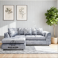 Crushed Velvet Scatter Back L Shape Sofa