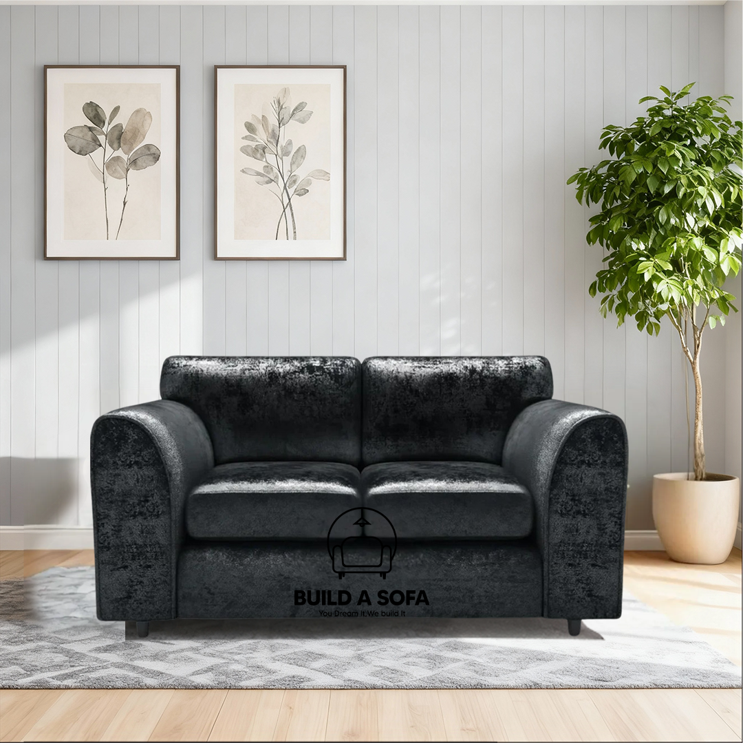 Crushed Velvet Full Back Sofa Set