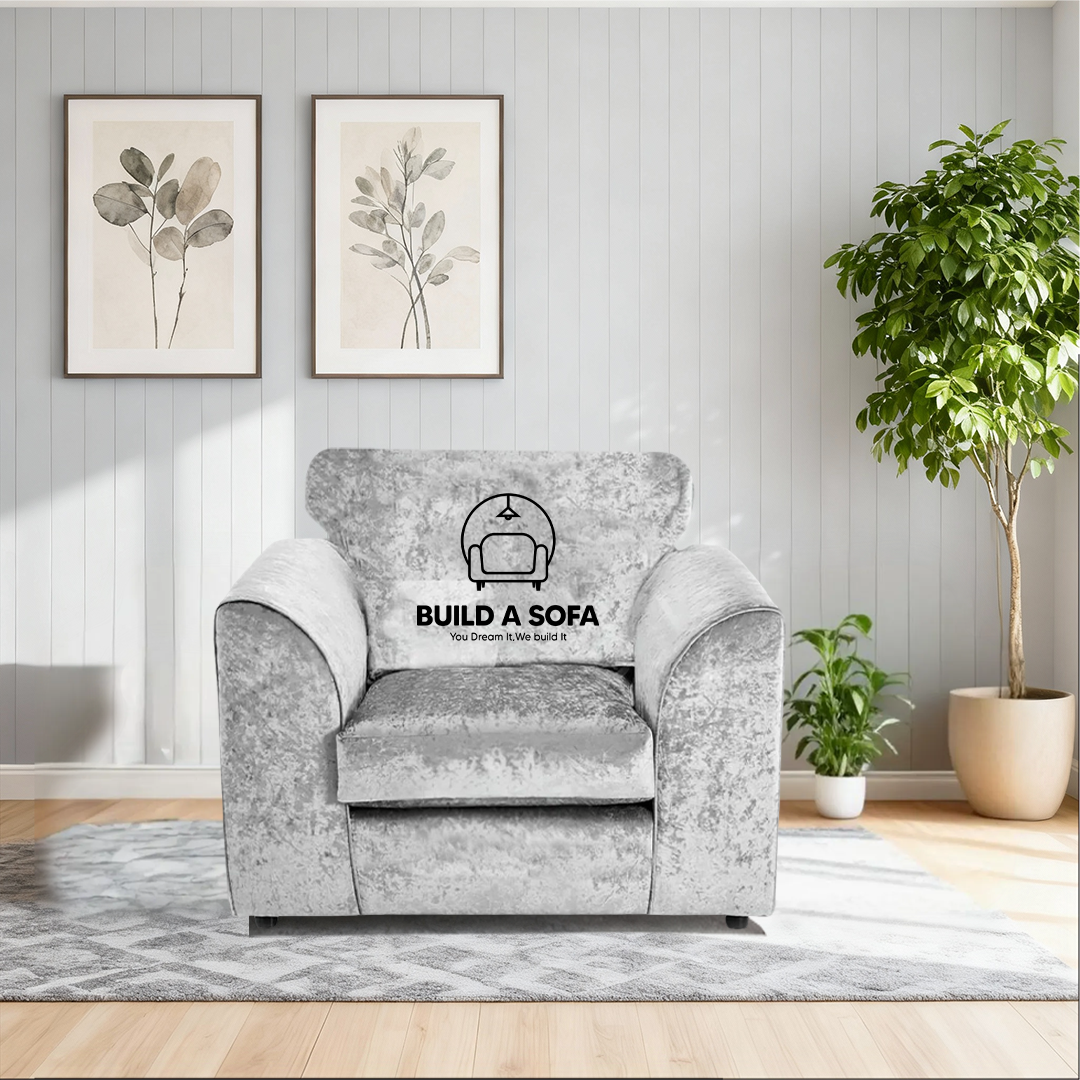 Crushed Velvet Full Back Sofa Set