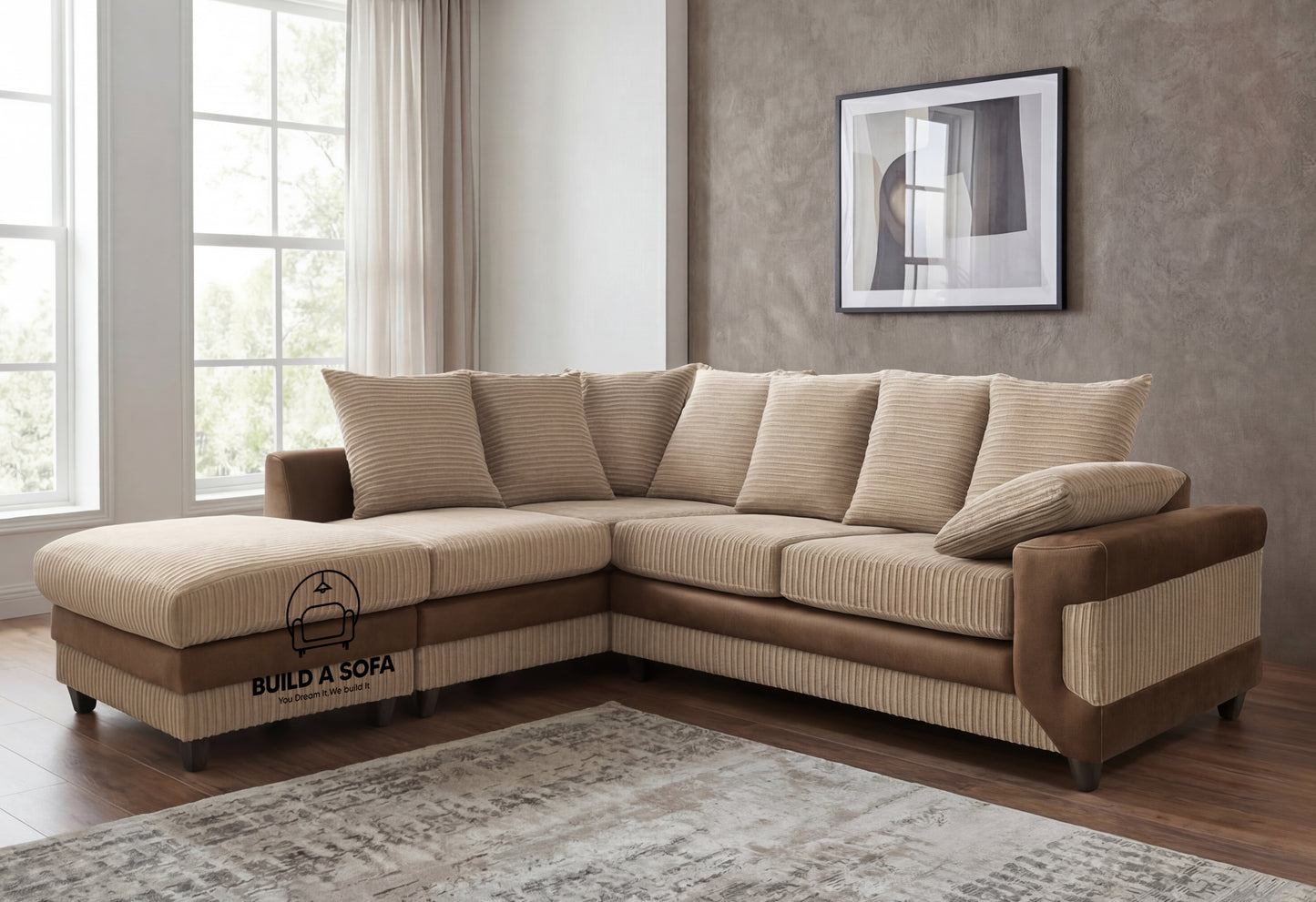 Dino Jumbo Cord L Shape Sofa
