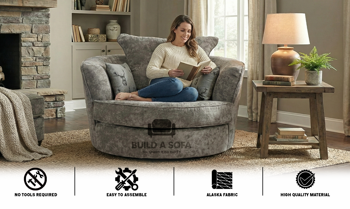 Verona Grey Swivel Chair – Classic Design extra image 4