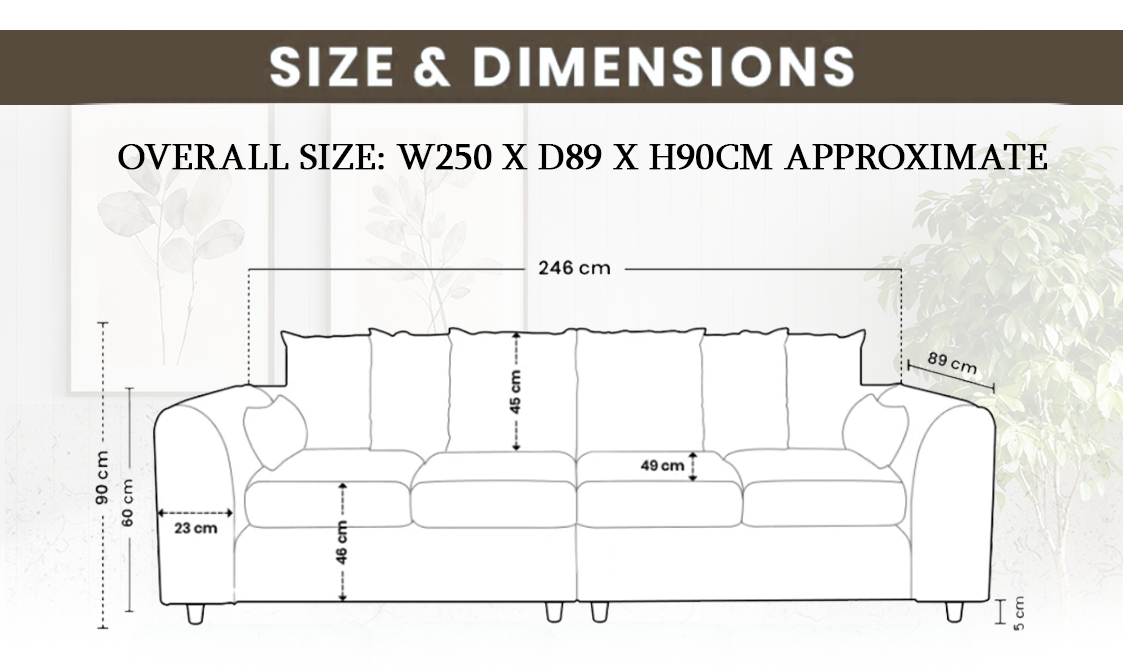 Lisbon Fabric 4 Seater Full Back Sofa extra image 4