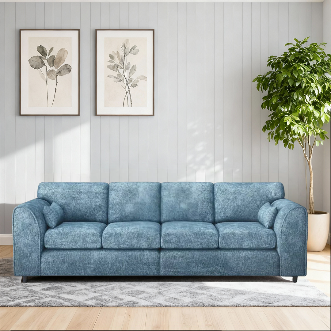 Alaska Fabric 4 Seater Full Back Sofa