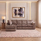 Crushed Velvet Full Back XL L Shape Sofa