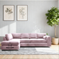 Plush Velvet Full Back XL L Shape Sofa