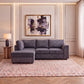 Plush Velvet Full Back L Shape Sofa