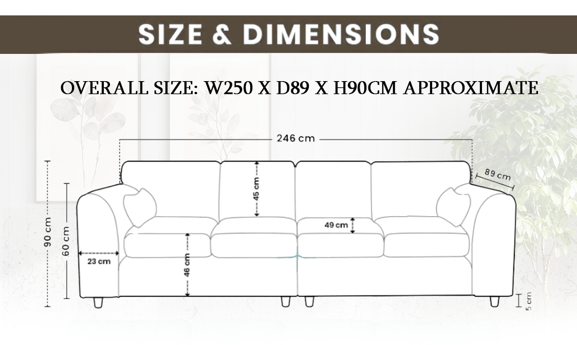 Plush Fabric 4 Seater Scatter Back Sofa extra image 4
