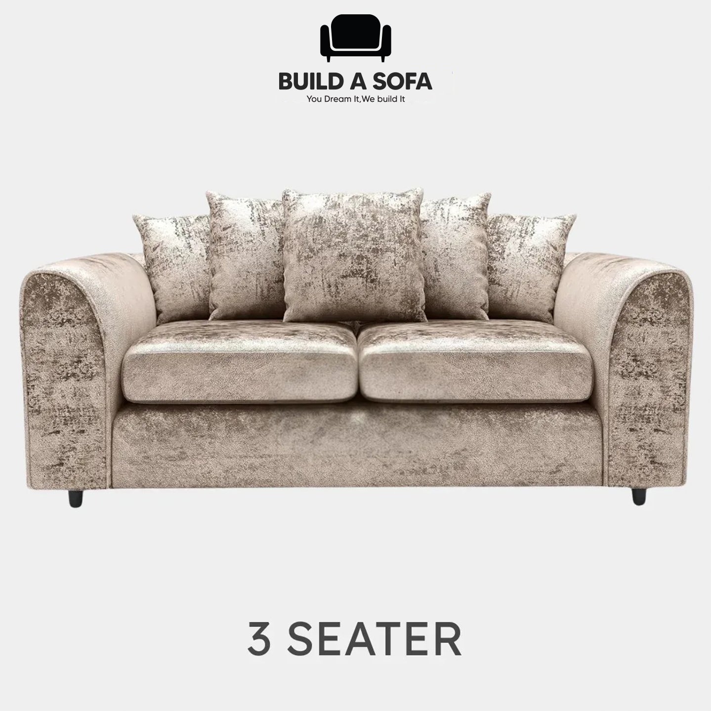 Crushed Velvet Scatter Back Sofa Set