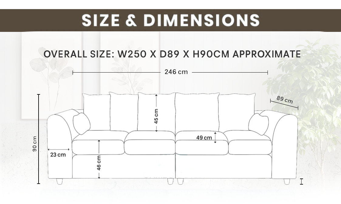Boucle Fabric 4 Seater Scatter Back Sofa extra image 4