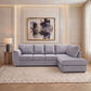 Plush Velvet Full Back XL L Shape Sofa