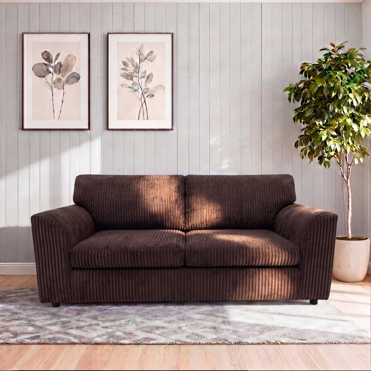 Jumbo Cord Full Back Sofa Set