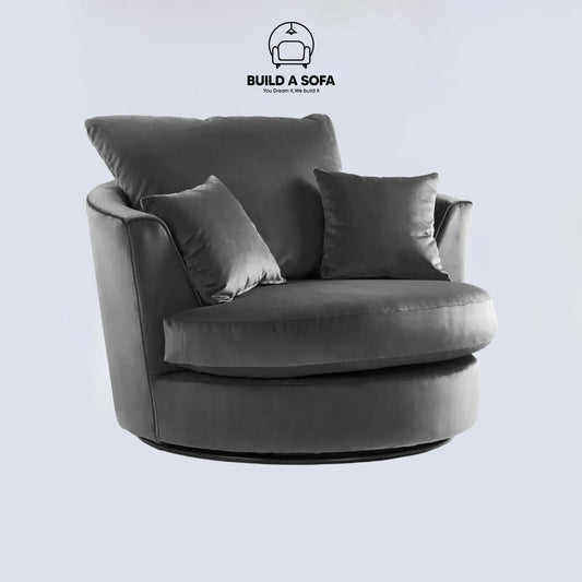 Plush Fabric Swivel Chair