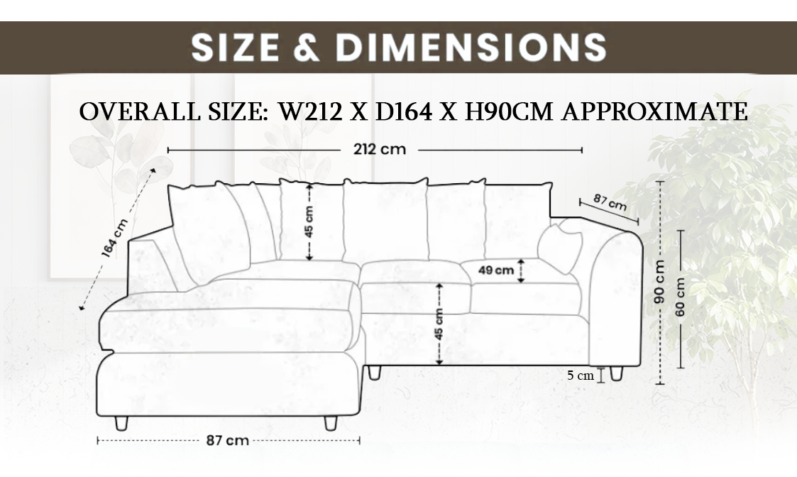 Jumbo Cord Fabric Corner Scatter Back Sofa extra image 4