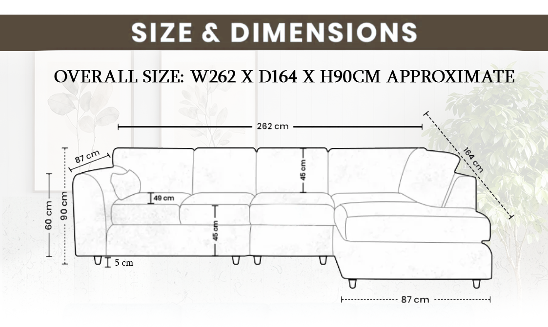 Plush Velvet Full Back XL L Shape Sofa extra image 4